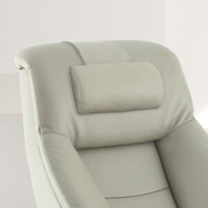 Relax-R™ Montreal Recliner and Ottoman with Pillow in Putty Top Grain Leather from Progressive Furniture