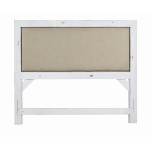 Includes headboard only that fits a standard frameMounting hardware not included100% polyester wheat colored fabric