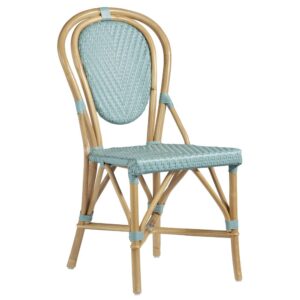 Polished Rattan frame is both stable and attractiveNatural finish with Caribbean Blue synthetic rattan weave.Fully Assembled