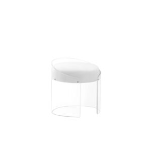 ½” thick acrylic provides great stabilitySimple plain white polyester fabric seatNo assembly required