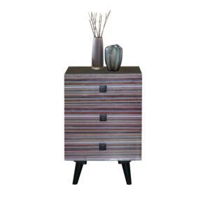 Nightstand- 3 Drawers - Black/Multi from Progressive Furniture