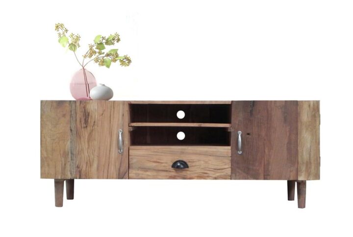 Drawers have wooden side guidesGorgeous “Reclaimed Tuscan” natural finish highlights the reclaimed features of the wood brilliantlyReclaimed wood & MDF provide great stability