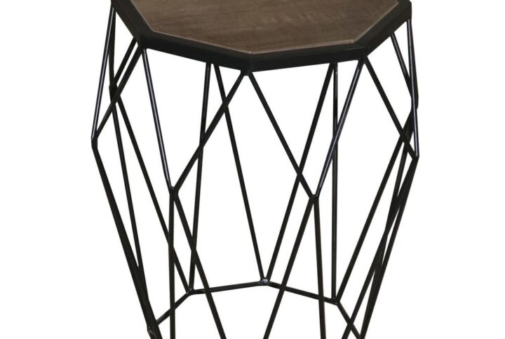 Iron frame & Mango wood provide great stabilityTable top is made from mango woodIron base in a dark gray finish