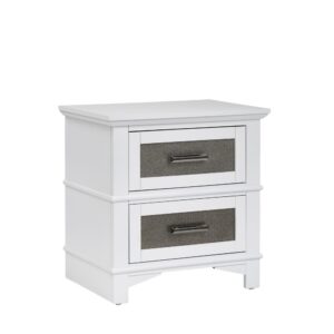 Pewter colored drawer front inserts2 drawers of storageContrasting White finish