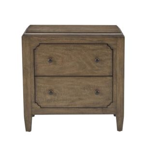 Nightstand features two drawers with decorative end panelsFull extension drawer guides for easy use