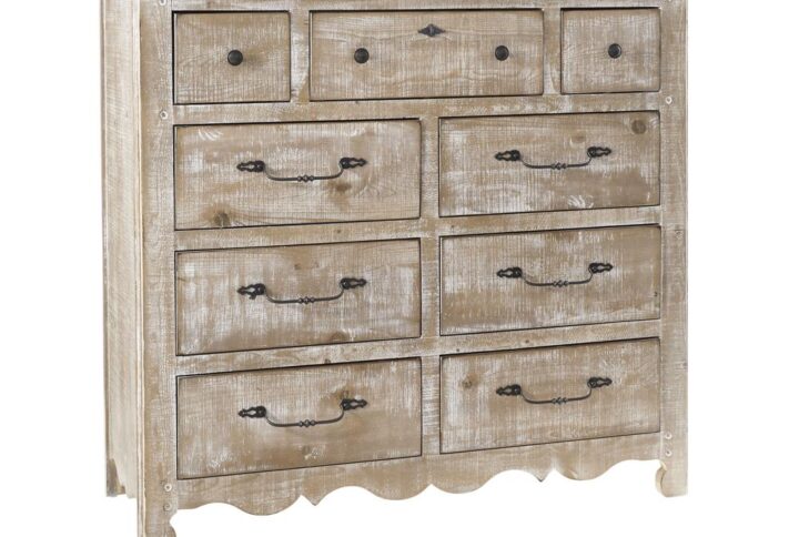 7 large drawers and 2 small drawersScalloped base moldingAnti-tip kit included