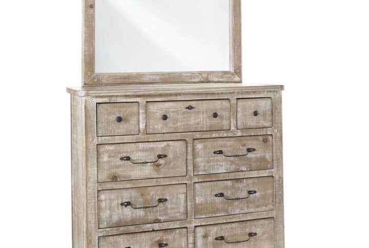 Includes mirror and mounting hardware7 large drawers and 2 small drawersAnti-tip kit included