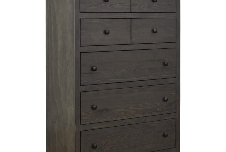 Multi-step durable finish by handSoft edge square knob hardware finished in a burnished graphite colorKenlin center drawer guides