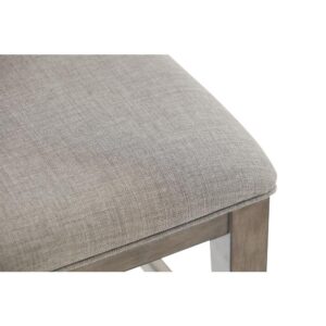 Set of 2 chairsPolyester light gray upholstered seatsSlat back with planked design