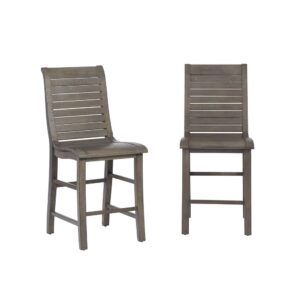 Set of two chairsSlat back designFootrest for added comfort