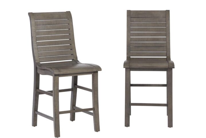 Set of two chairsSlat back designFootrest for added comfort