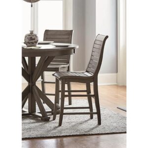 Set of two chairsSlat back designFootrest for added comfort