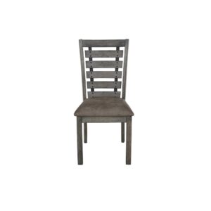 Set of two chairsGray upholstered seatsTwo toned black and gray back finish