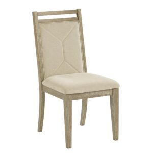 Set of two chairsNeutral polyester upholsteryWeathered Taupe finished frame