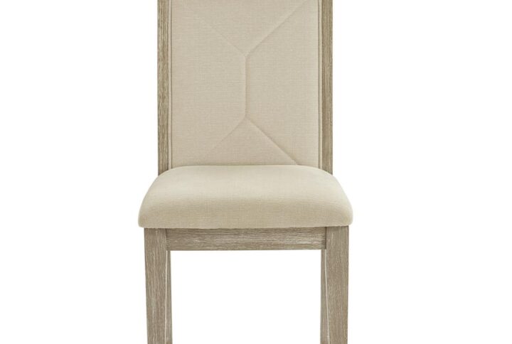 Set of two chairsNeutral polyester upholsteryWeathered Taupe finished frame