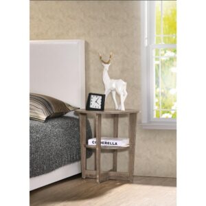 Open storage shelfNeutral taupe finishPerfect for small spaces