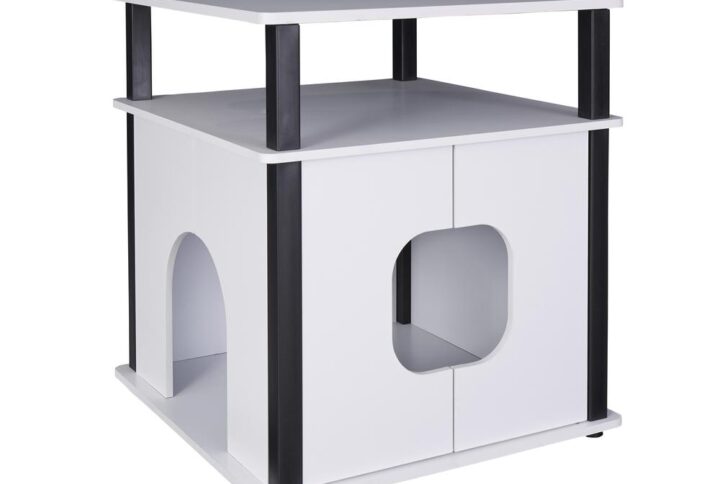 Spacious interior area: 20.5" x 20.25" x 17" HOpen storage shelfContrasting black finished supports