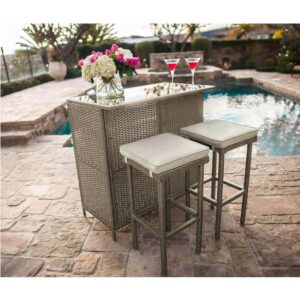 Outdoor Bar (3 Piece Set- Bar & 2 Stools) from Progressive Furniture