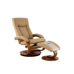 Relax-R™ Hamilton Recliner and Ottoman in Cobblestone Top Grain Leather from Progressive Furniture