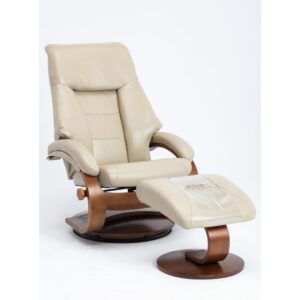 Relax-R™ Montreal Recliner and Ottoman in Cobble Air Leather from Progressive Furniture