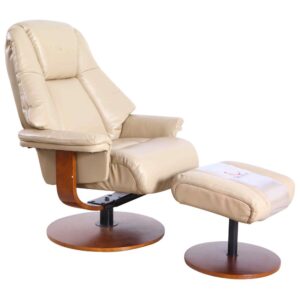 Relax-R™ Lindley Recliner and Ottoman in Cobble Air Leather from Progressive Furniture