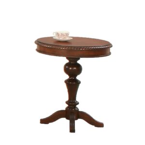 Warm medium cherry finishIntricate carving accentsPedestal style base