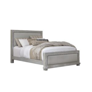 Includes headboard only that fits a standard frameMounting hardware not included100% polyester light ash gray colored fabric