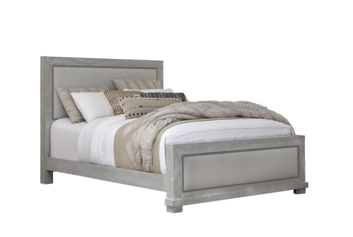 Includes headboard only that fits a standard frameMounting hardware not included100% polyester light ash gray colored fabric