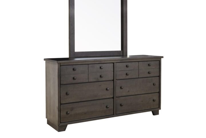 Includes dresser and mirror with mounting hardwareShips with hardware attached to the interior sideAnti-tip kit included