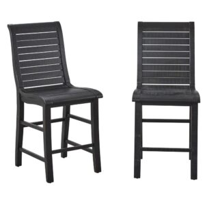 Set of two chairsSlat back designFootrest for added comfort