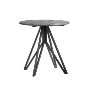 Paladina table top looks like natural gray graniteHPL (High Pressured Laminate) moulded hardboard table top is highly durable & texturedBlack metal base assures stability and compliments perfectly