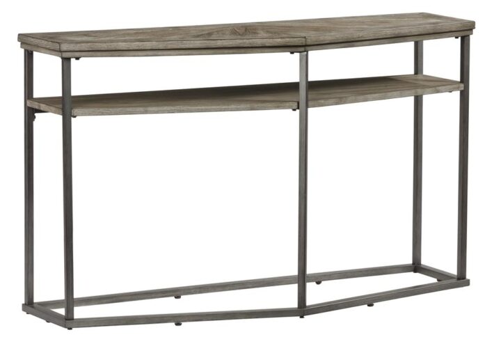 Dark gray gunmetal finished metal frame1 storage shelfAsh veneer creates beautiful craftsmanship