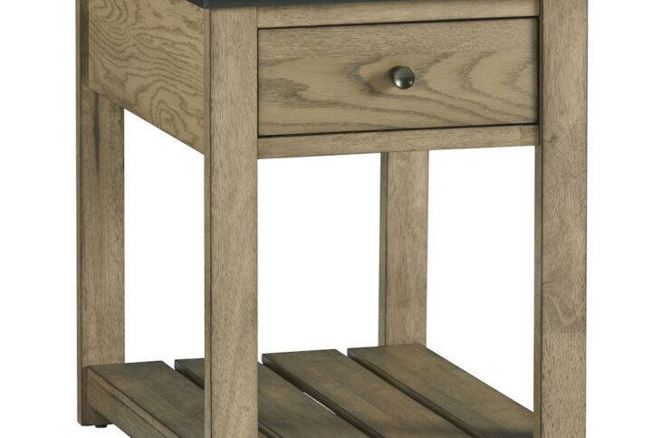 Gorgeous “Urban Oak” finishFeatures electrical & USB portFaux black slate top is practical for any home & easy to maintain