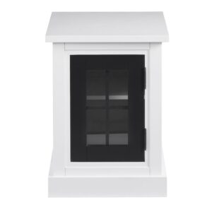 Window pane tempered glass doorsInterior storage shelfBlack and White finish