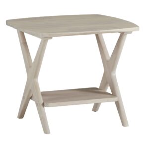 Modern Drive End Table In Rubberwood