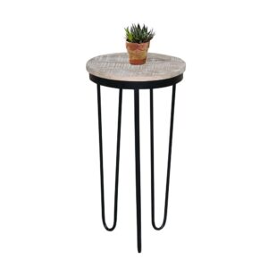 Round Chairside Table - Tan/Black from Progressive Furniture