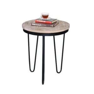 Round End Table - Tan/Black from Progressive Furniture