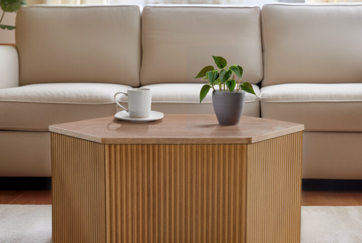 Fluted Hexagon Coffee Table