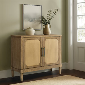 Woven Cane Accent Cabinet