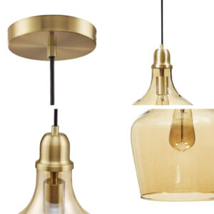 Auburn Bell Shaped Hanging Glass Pendant Light