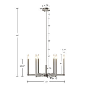 6-Light Contemporary Candelabra Styled Chandelier