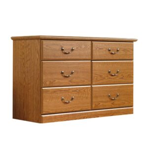 Add some stylish storage to your home with this traditional dresser from the Orchard Hills® collection. Find room for all your clothes and accessories in any of the six drawers that open and close on smooth metal runners with safety stops. Store denim