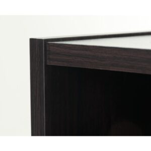 Two adjustable shelves. Enclosed back panel. Cinnamon Cherry finish.