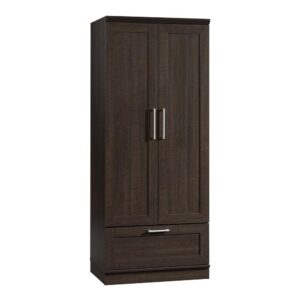 Stylish storage is a must-have in your home. Create the versatile storage options your home needs while adding the beautiful style and simplistic design of this wardrobe/storage cabinet from the HomePlus collection. Behind its large