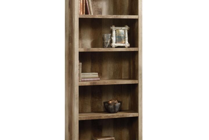 Storage an issue? Look no further. This 5-shelf bookcase from the East Canyon collection is the solution to all your storage needs. It features five spacious shelves that offer an ample amount of room for you to store and display just about anything your litter heart desires – your collection of novels