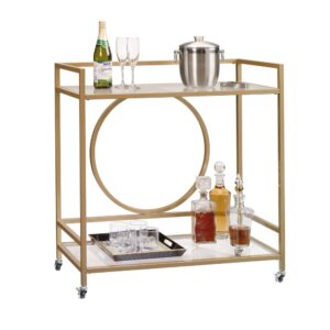 Be the life of the party with this bar cart from the International Lux® collection. This classy cart features two