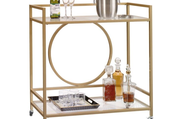 Be the life of the party with this bar cart from the International Lux® collection. This classy cart features two