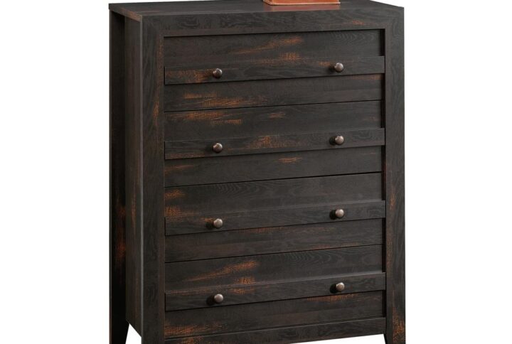 Don't let the lack of storage space get you down. Create the convenient storage options that your bedroom needs without having to sacrifice on style with this 4-drawer chest from the Dakota Pass collection. This 4 drawer chest features four spacious drawers that open and close on smooth metal runners. These large drawers are perfect for stowing away a variety of different items like stacks of denim jeans and your favorite flannels to cozy sweatpants and your collection of t-shirts. It has room for all your things! This chest of drawers also offers a spacious top surface that provides you with a place to store and display items like decorative plants