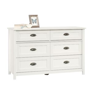 Easily organize your clothes and accessories with this dresser from the County Line® collection. This chest of drawers features six large drawers