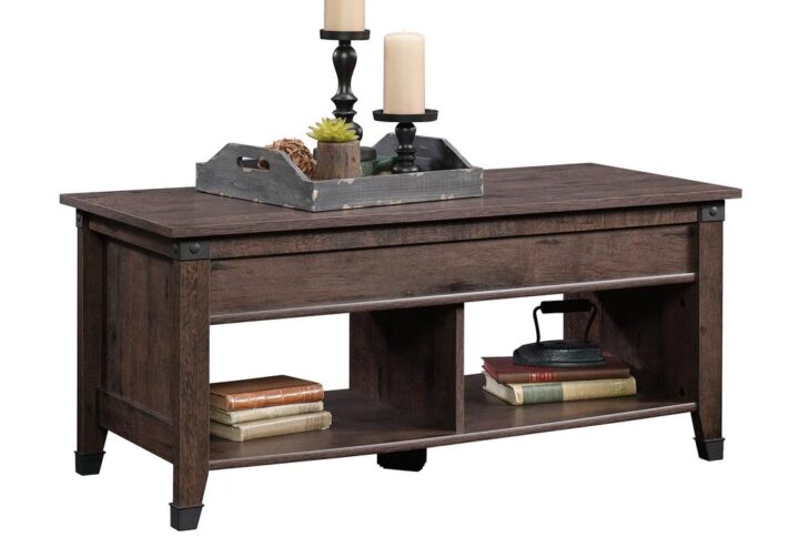 Is your couch too comfy to leave but you still have work to get done? We have a solution for you. Check out this lift-top coffee table from the Carson Forge® collection. The top lifts up and forward creating a multipurpose work surface so you can work